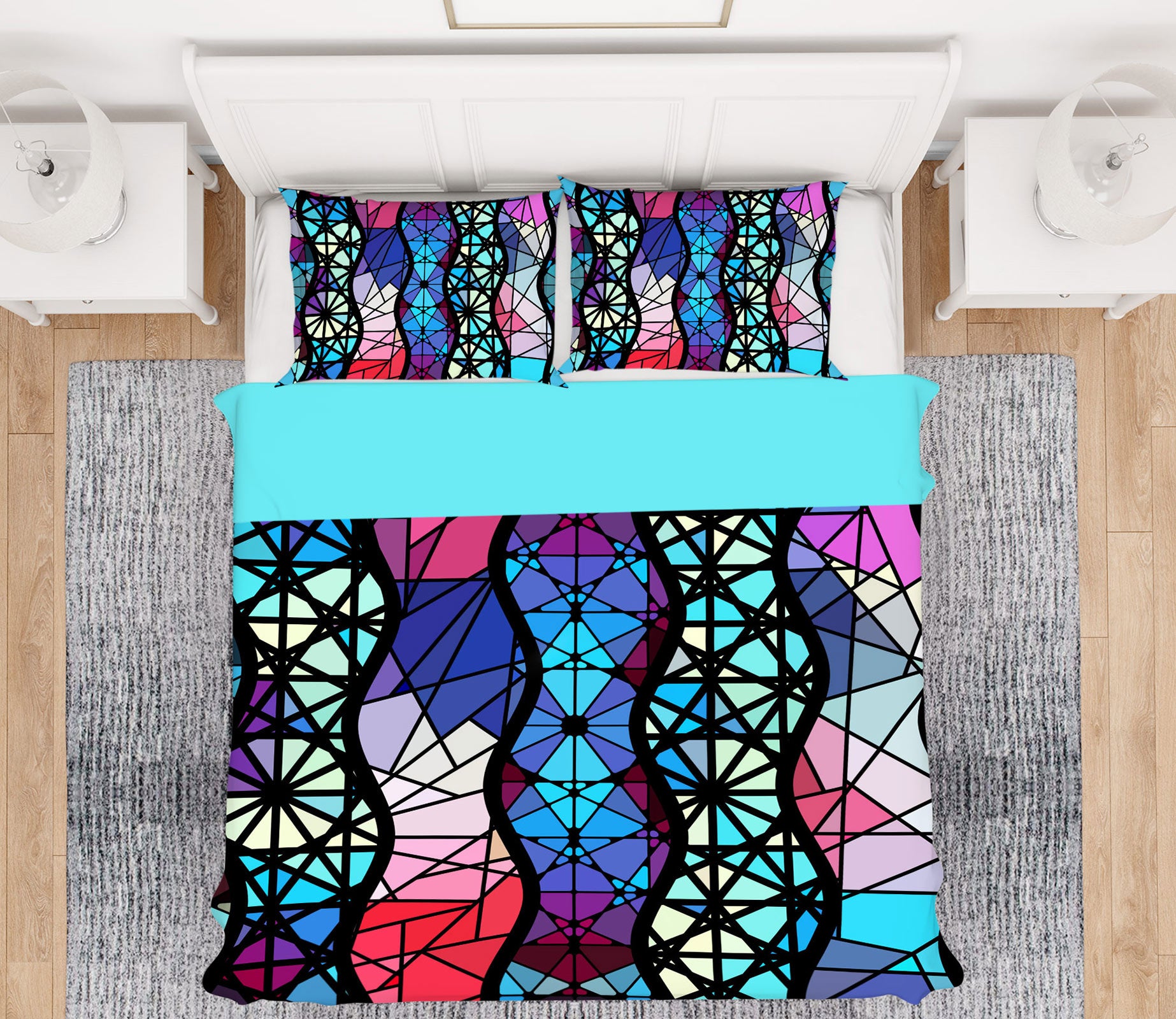 3D Color Block Curve 14029 Bed Pillowcases Quilt
