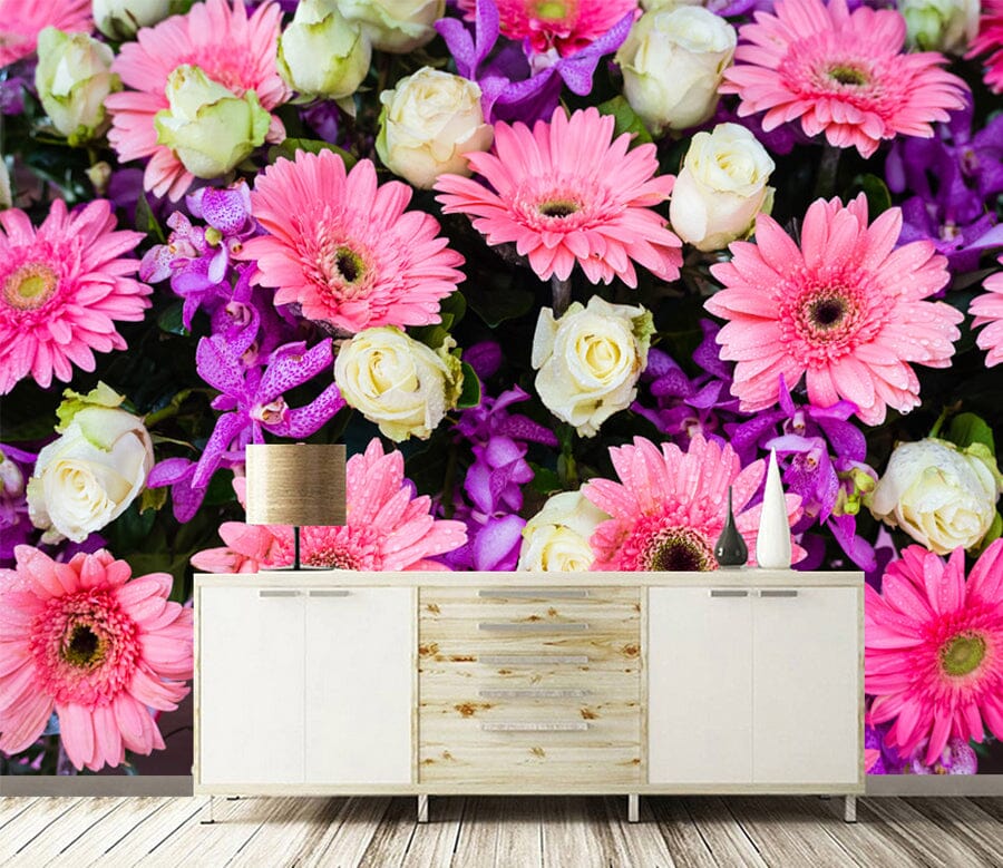 3D Rose Chrysanthemum WC046 Wall Murals Wallpaper AJ Wallpaper 2 