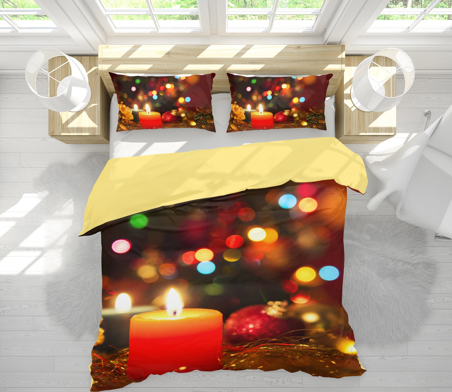 3D Candlelight 13200 Bed Pillowcases Quilt