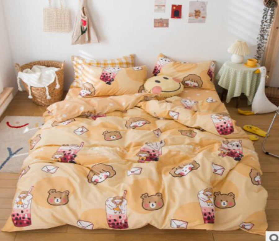 3D Bubble Tea Girl 40232 Bed Pillowcases Quilt