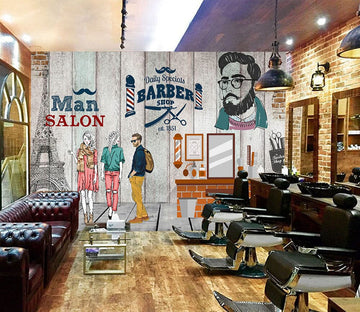 3D Street Girl 1404 Barber Shop Wall Murals Wallpaper AJ Wallpaper 2 