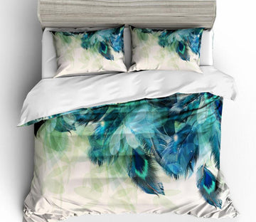 3D Peacock Feather 1166 Bed Pillowcases Quilt