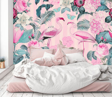 3D Flamingo Forest 1411 Andrea haase Wall Mural Wall Murals Wallpaper AJ Wallpaper 2 