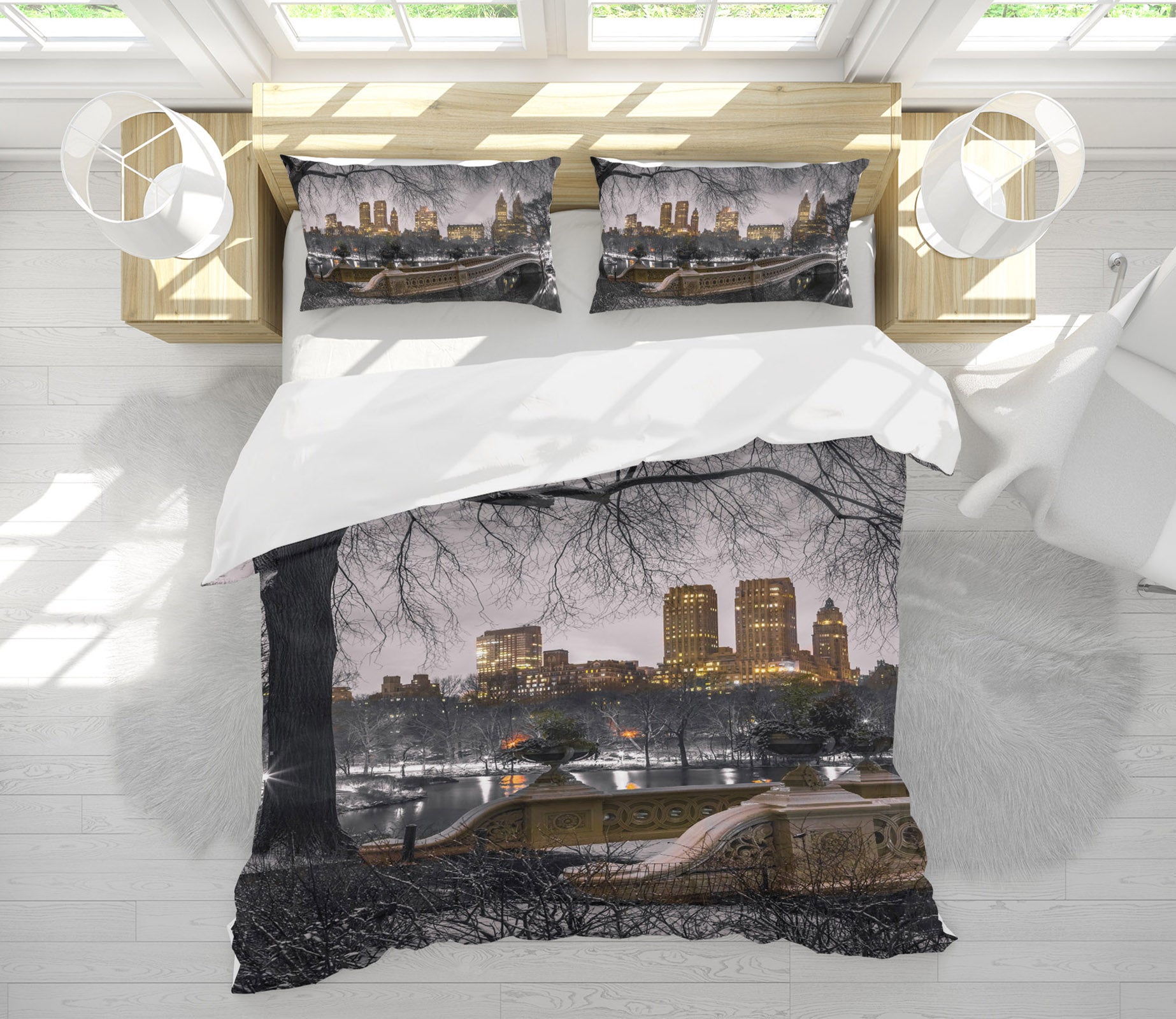 3D Building Tree Night 85126 Assaf Frank Bedding Bed Pillowcases Quilt