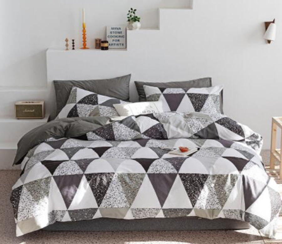 3D Gray Triangle 30082 Bed Pillowcases Quilt