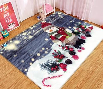 3D Snowman Doll 55103 Christmas Non Slip Rug Mat Xmas