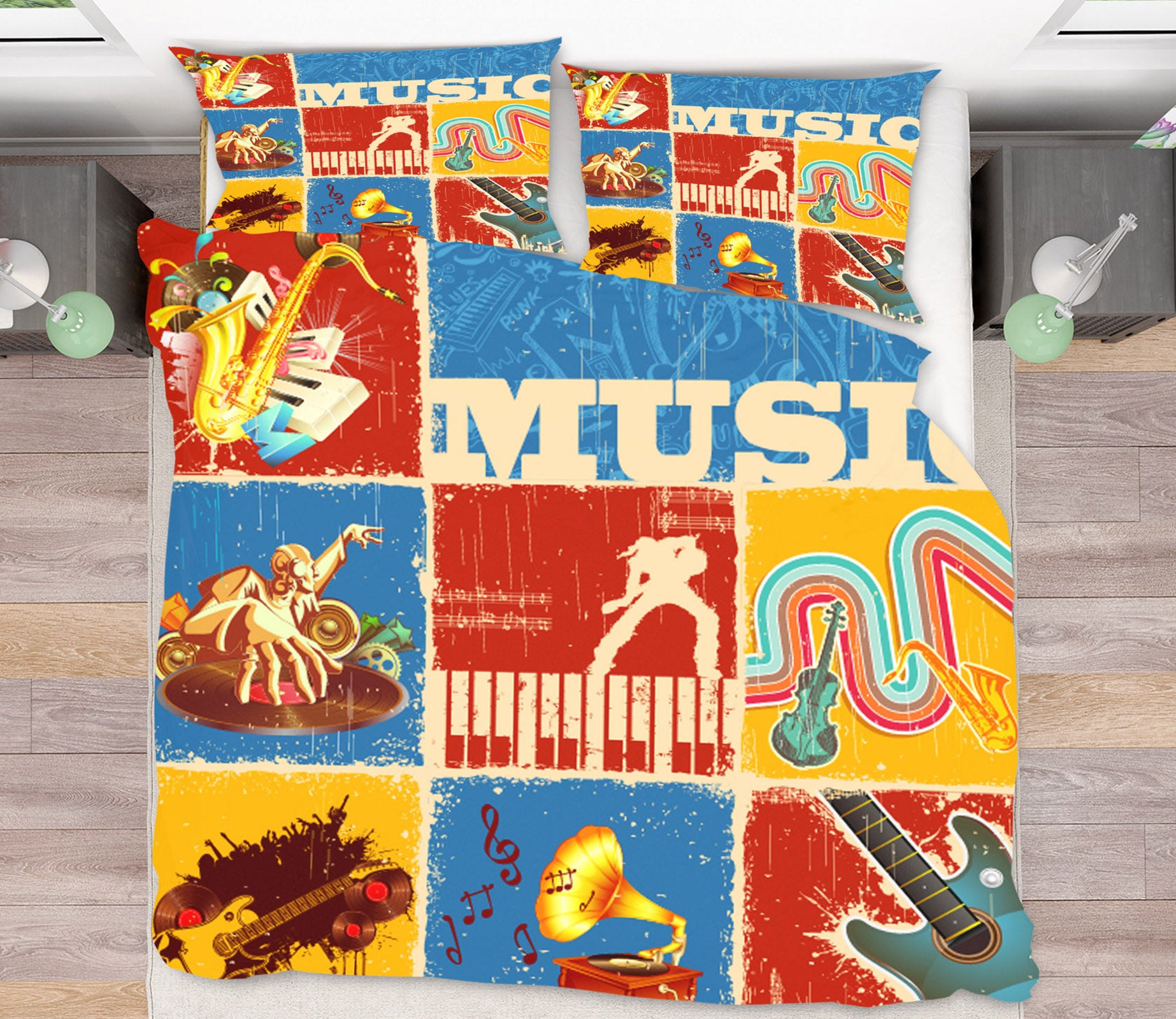 3D Musical Instrument 15087 Bed Pillowcases Quilt