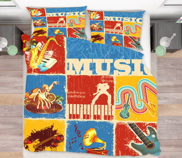 3D Musical Instrument 15087 Bed Pillowcases Quilt