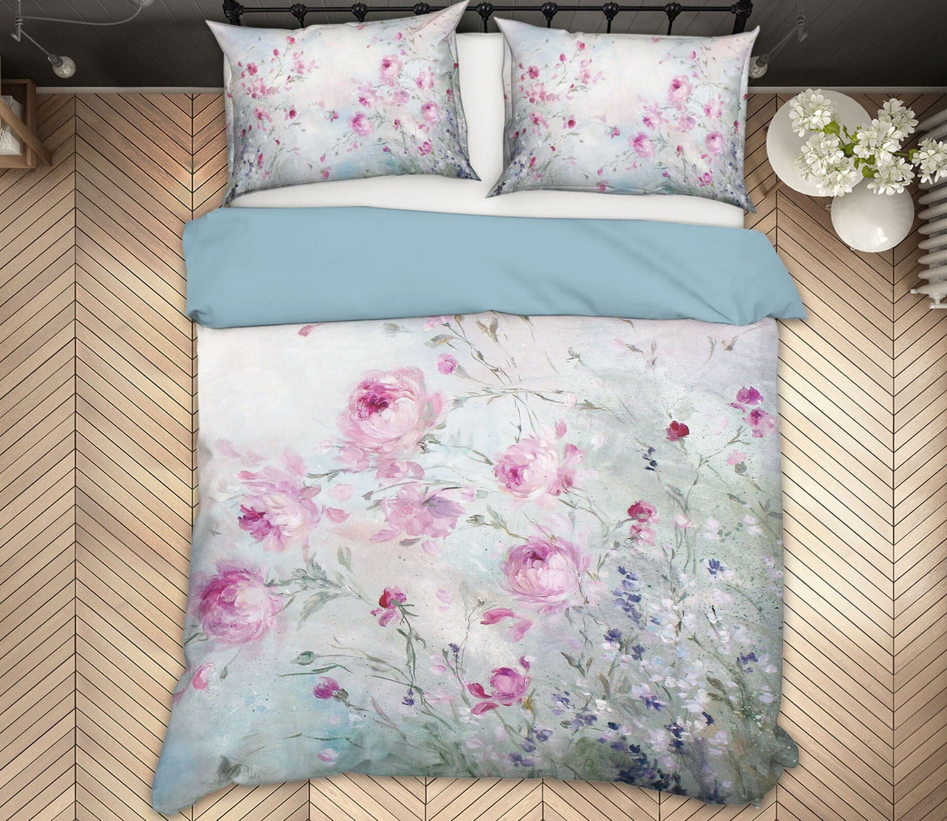 3D Rose Bunch 037 Debi Coules Bedding Bed Pillowcases Quilt Quiet Covers AJ Creativity Home 