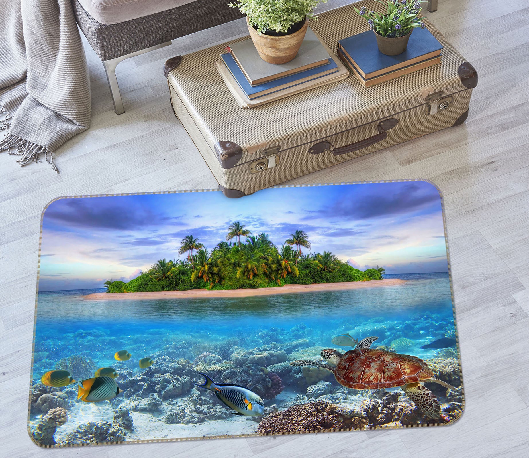 3D Island Seabed 34126 Non Slip Rug Mat