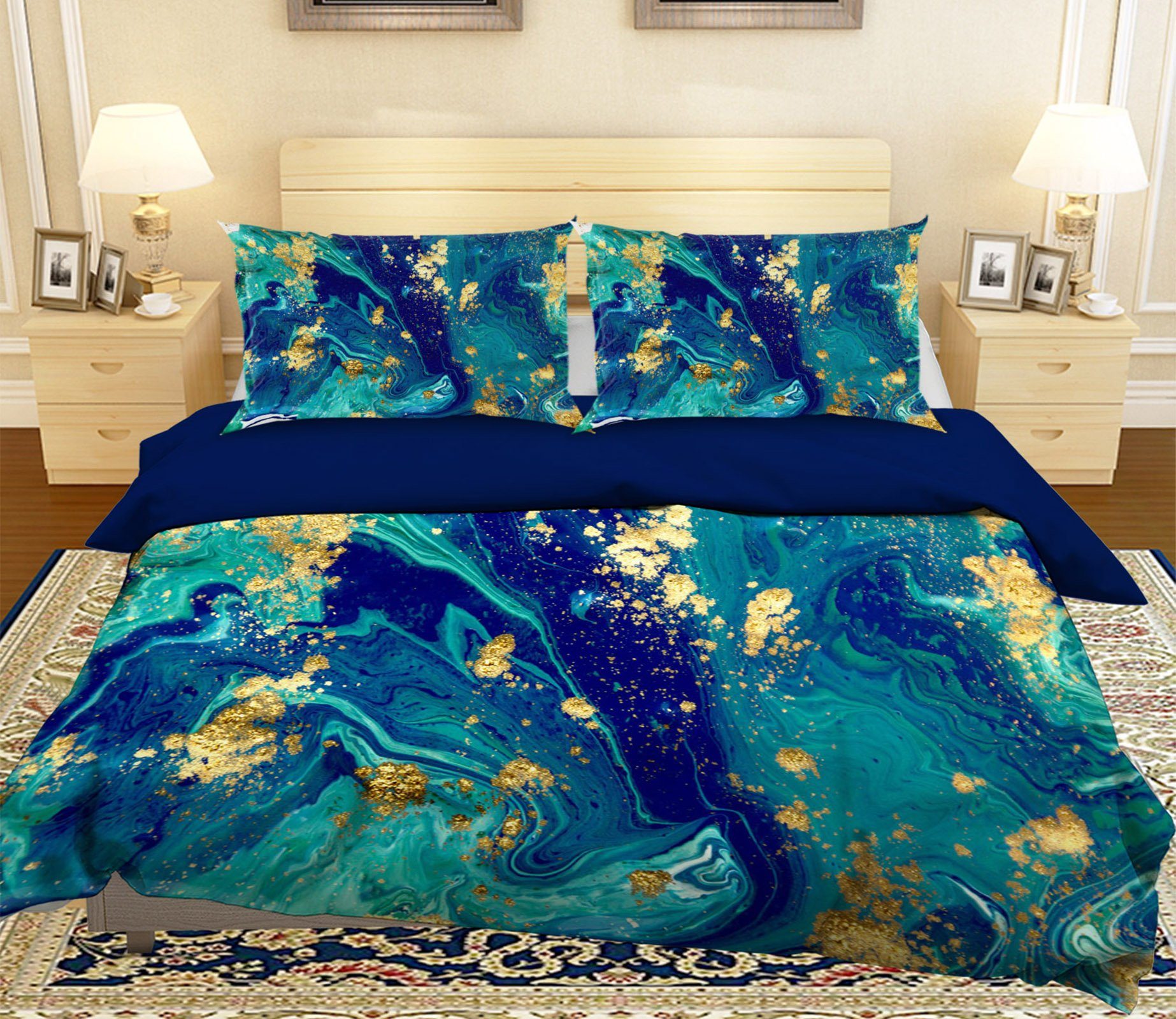 3D Gold Powder Scattered 020 Bed Pillowcases Quilt Wallpaper AJ Wallpaper 