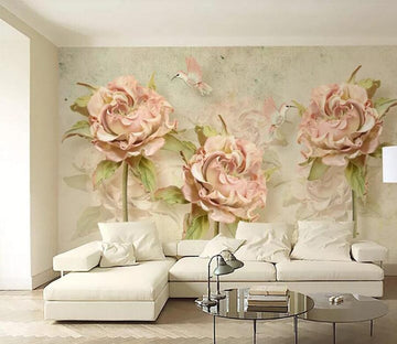 3D Pink Rose WC110 Wall Murals Wallpaper AJ Wallpaper 2 