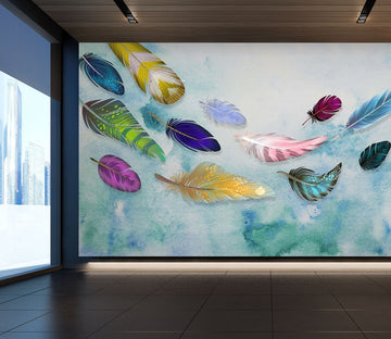 3D colorful feathers 14 Wall Murals Wallpaper AJ Wallpaper 