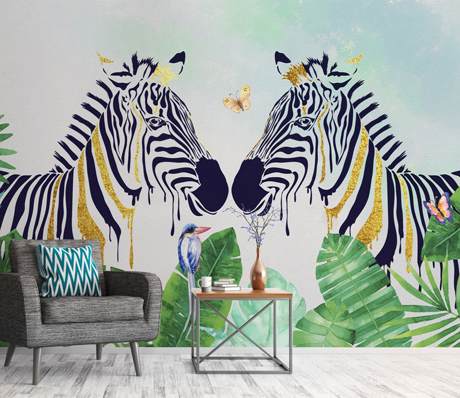 3D Zebra Butterfly WC507 Wall Murals