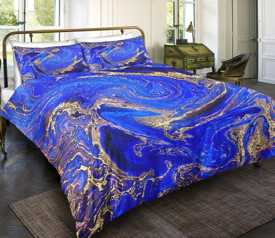3D Royal Blue Marble Pattern 6109 Bed Pillowcases Quilt