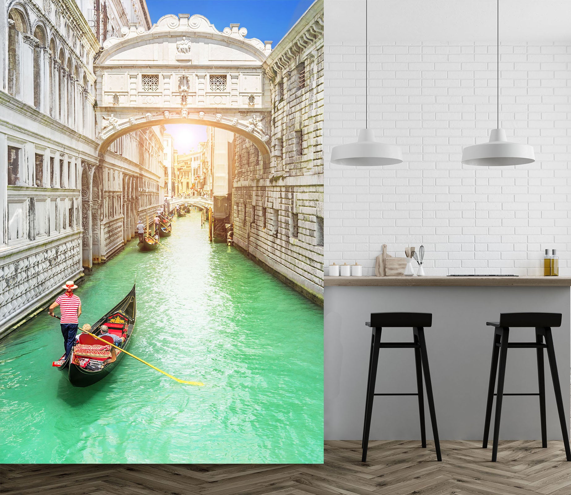 3D Venice Boat 1002 Wall Murals