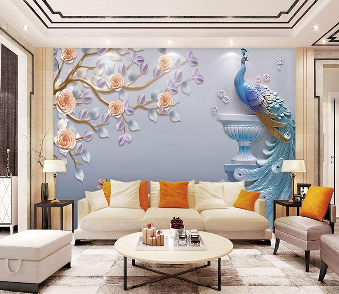 3D Peacock 325 Wall Murals Wallpaper AJ Wallpaper 2 
