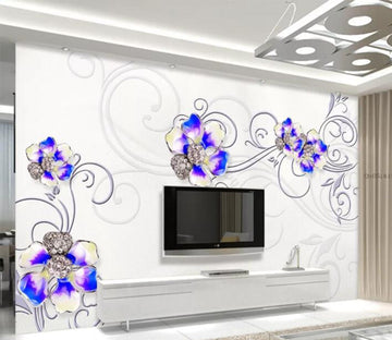 3D Diamond Flower WC665 Wall Murals