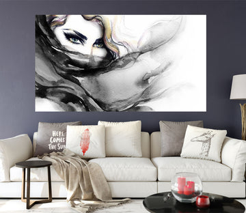 3D Ink Painting Woman 1042 Wall Sticker