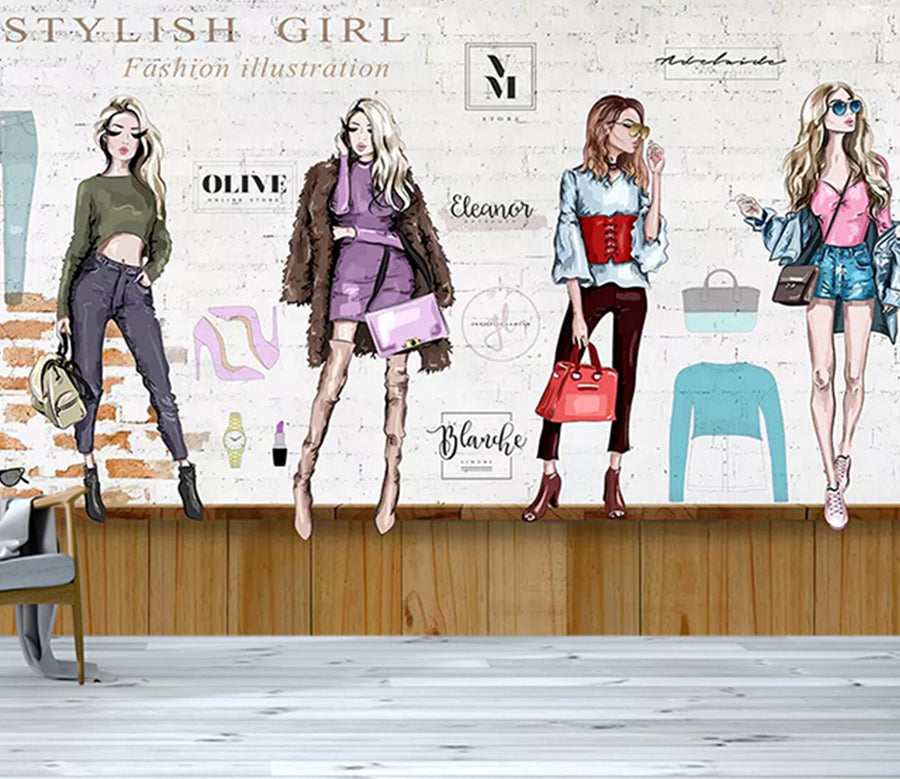 3D Model Pose WC556 Wall Murals