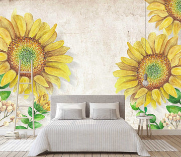 3D Sunflower Fower 1611 Wall Murals Wallpaper AJ Wallpaper 2 