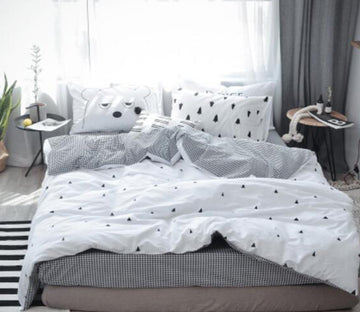 3D White Pattern 20240 Bed Pillowcases Quilt