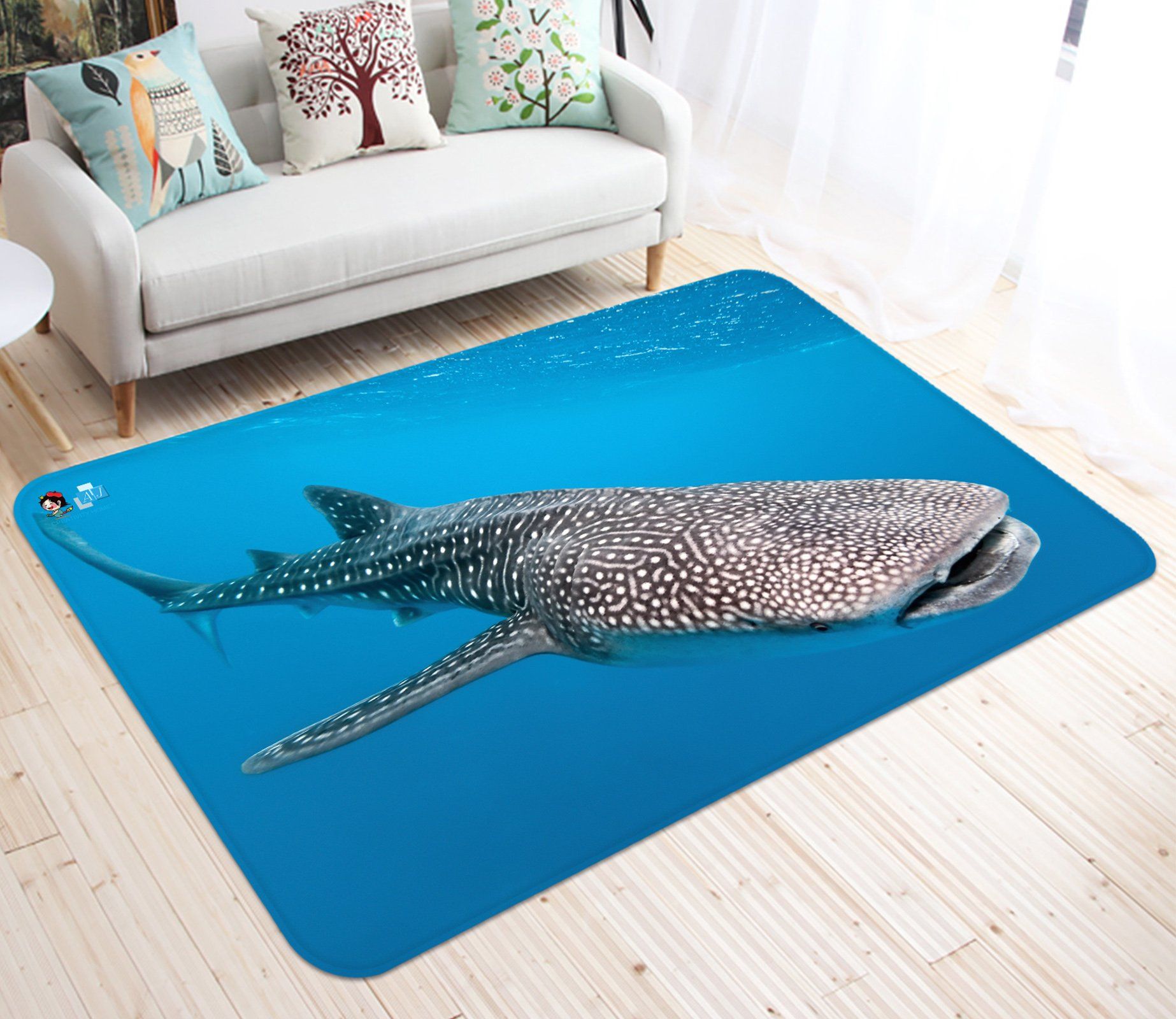 3D Shark 1987 Non Slip Rug Mat Mat AJ Creativity Home 