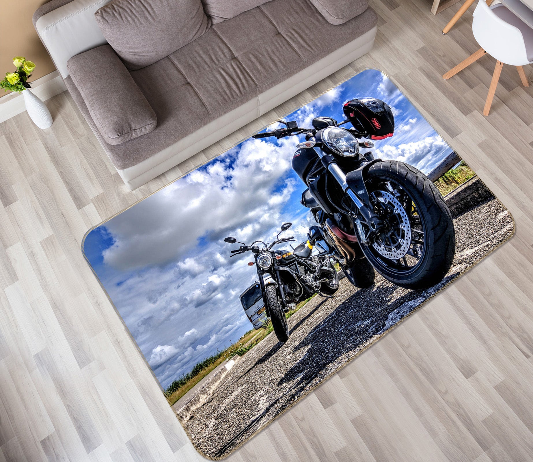 3D Motorcycle 68063 Vehicle Non Slip Rug Mat