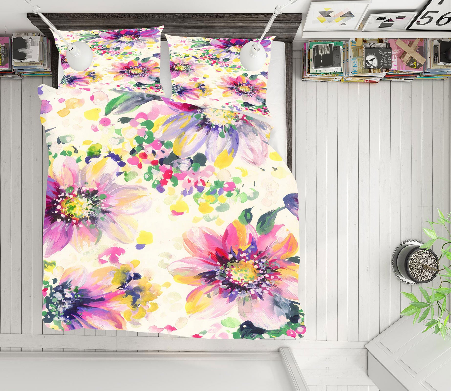 3D Flowers 16170 Bed Pillowcases Quilt