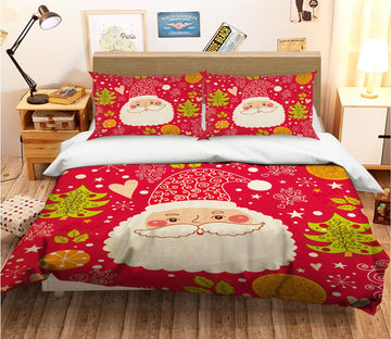 3D Christmas Happy Old Man 44 Bed Pillowcases Quilt Quiet Covers AJ Creativity Home 