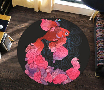 3D Goldfish 3245 Round Non Slip Rug Mat Mat AJ Creativity Home 