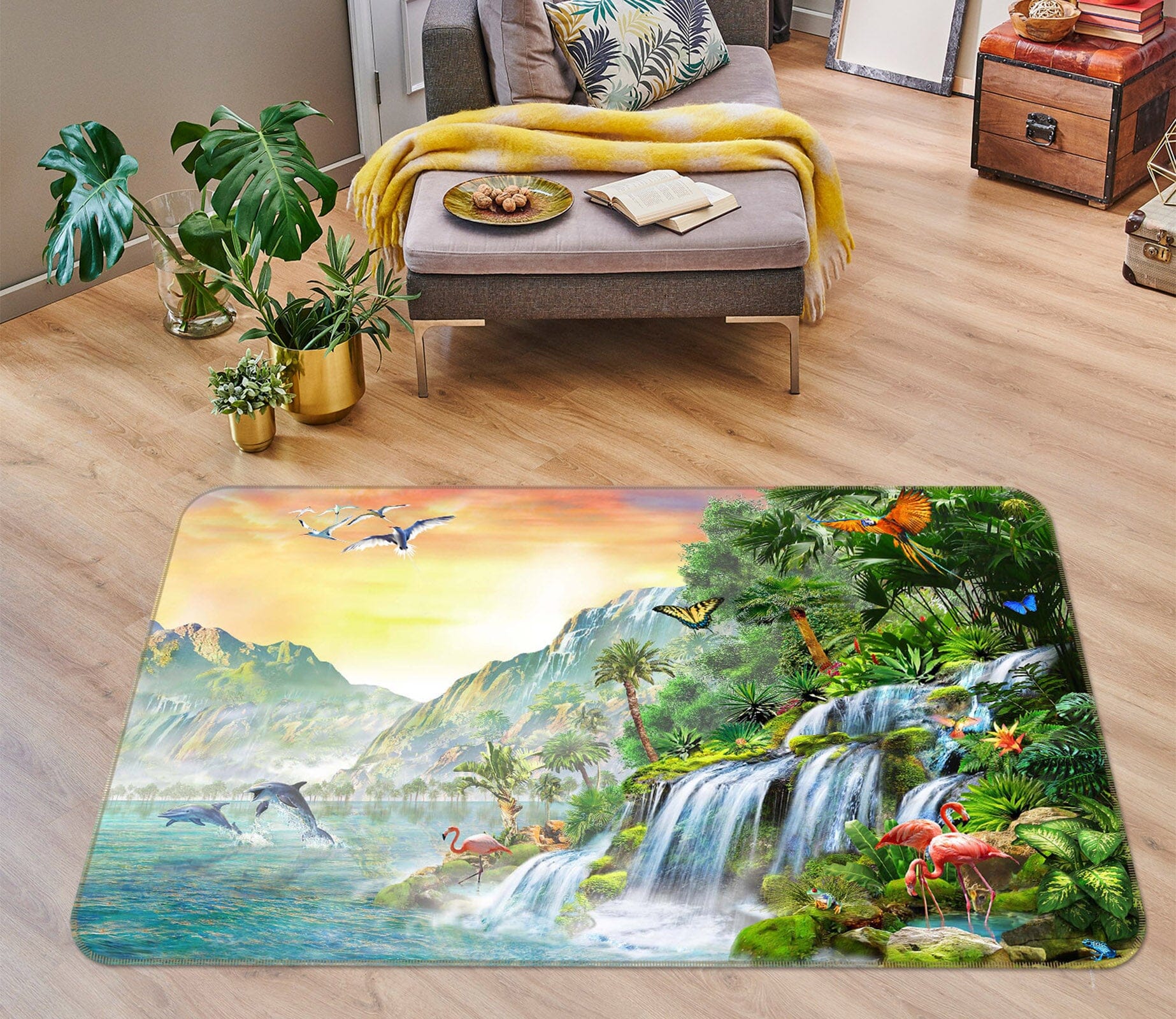 3D Forest Lake 1065 Adrian Chesterman Rug Non Slip Rug Mat Mat AJ Creativity Home 