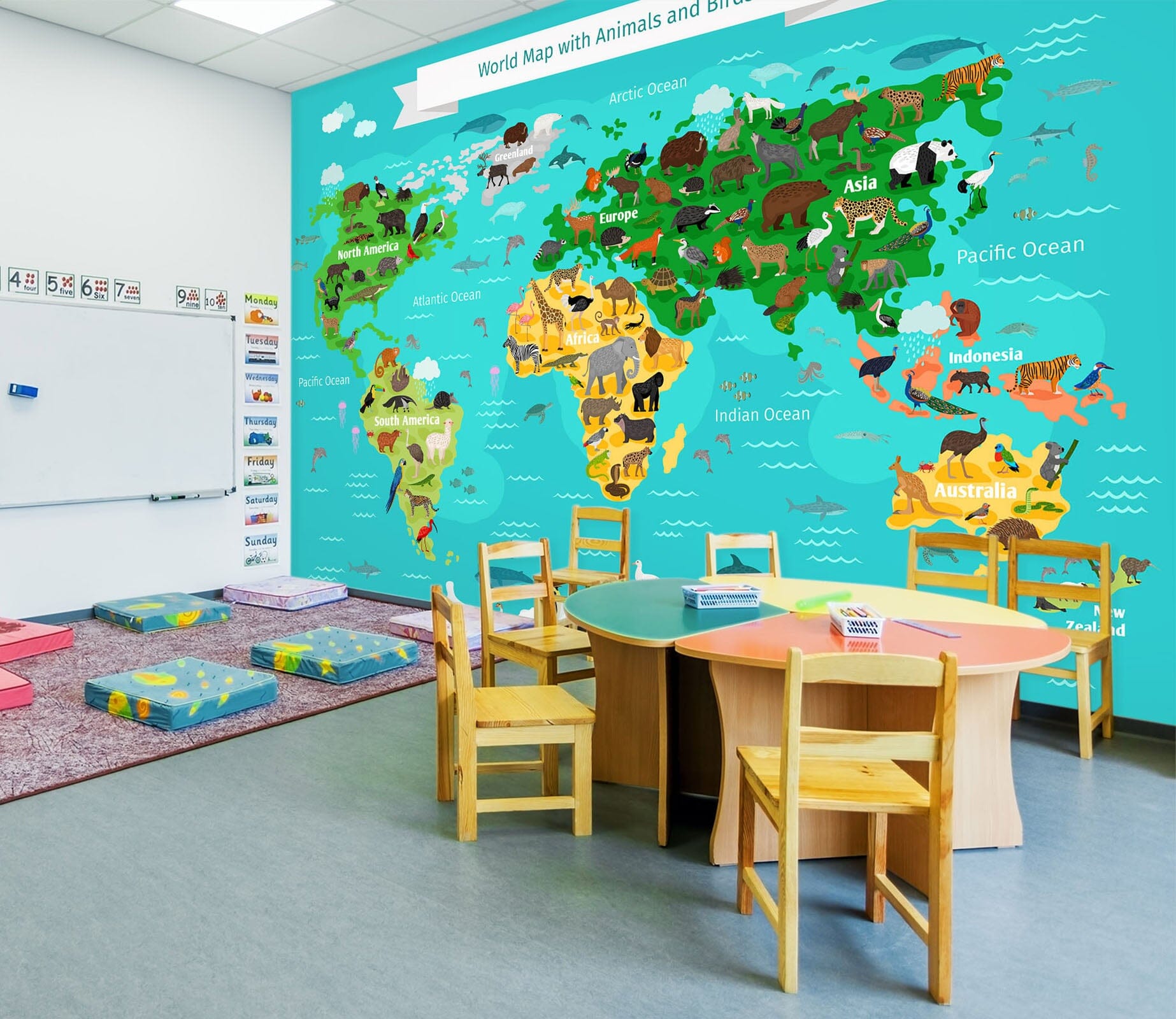 3D Green Island 2116 World Map Wall Murals Wallpaper AJ Wallpaper 2 