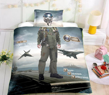 3D Aircraft Pilot 1126 Bed Pillowcases Quilt