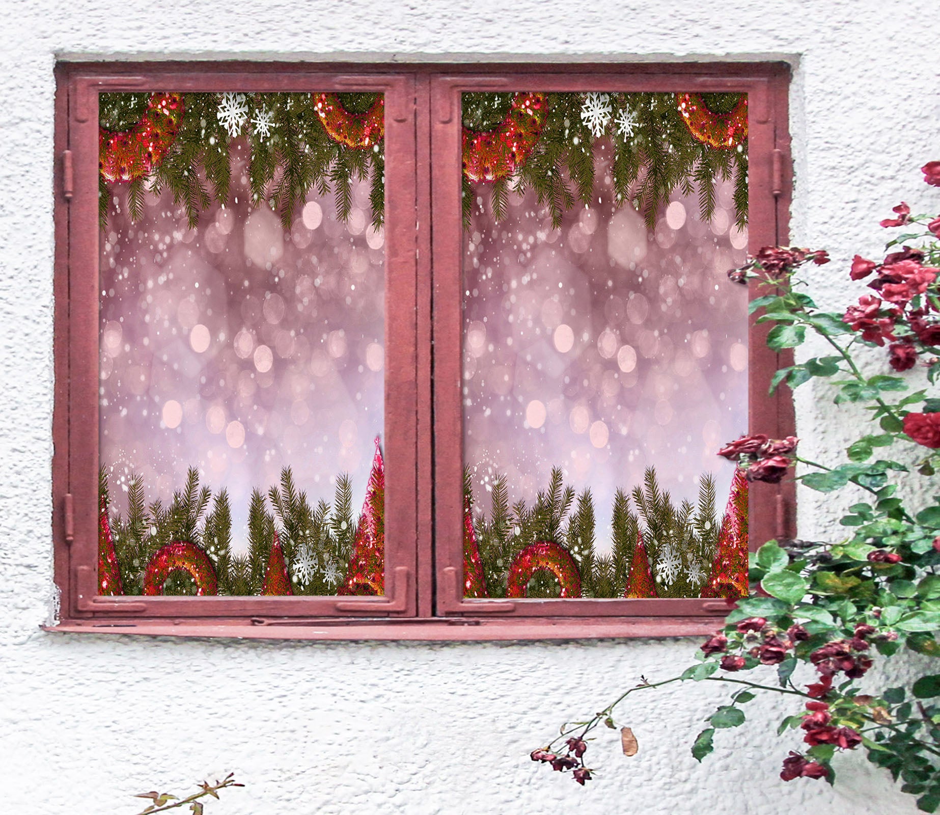 3D Christmas Tree 43109 Christmas Window Film Print Sticker Cling Stained Glass Xmas