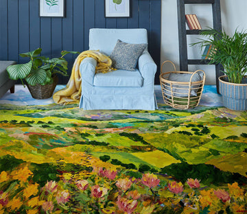 3D Lawn Hillside Flowers 9622 Allan P. Friedlander Floor Mural
