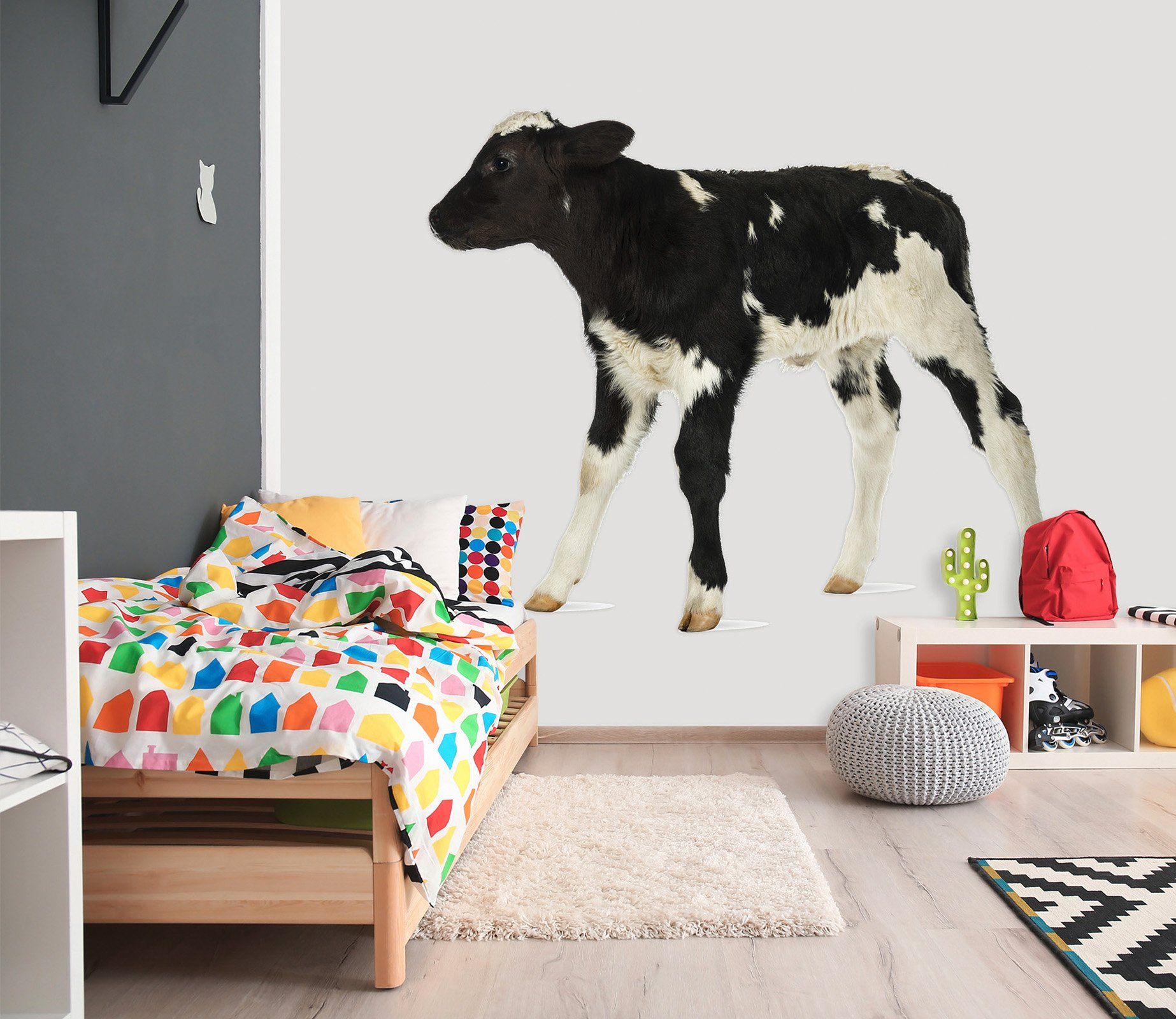 3D Black And White Sheep 010 Animals Wall Stickers Wallpaper AJ Wallpaper 
