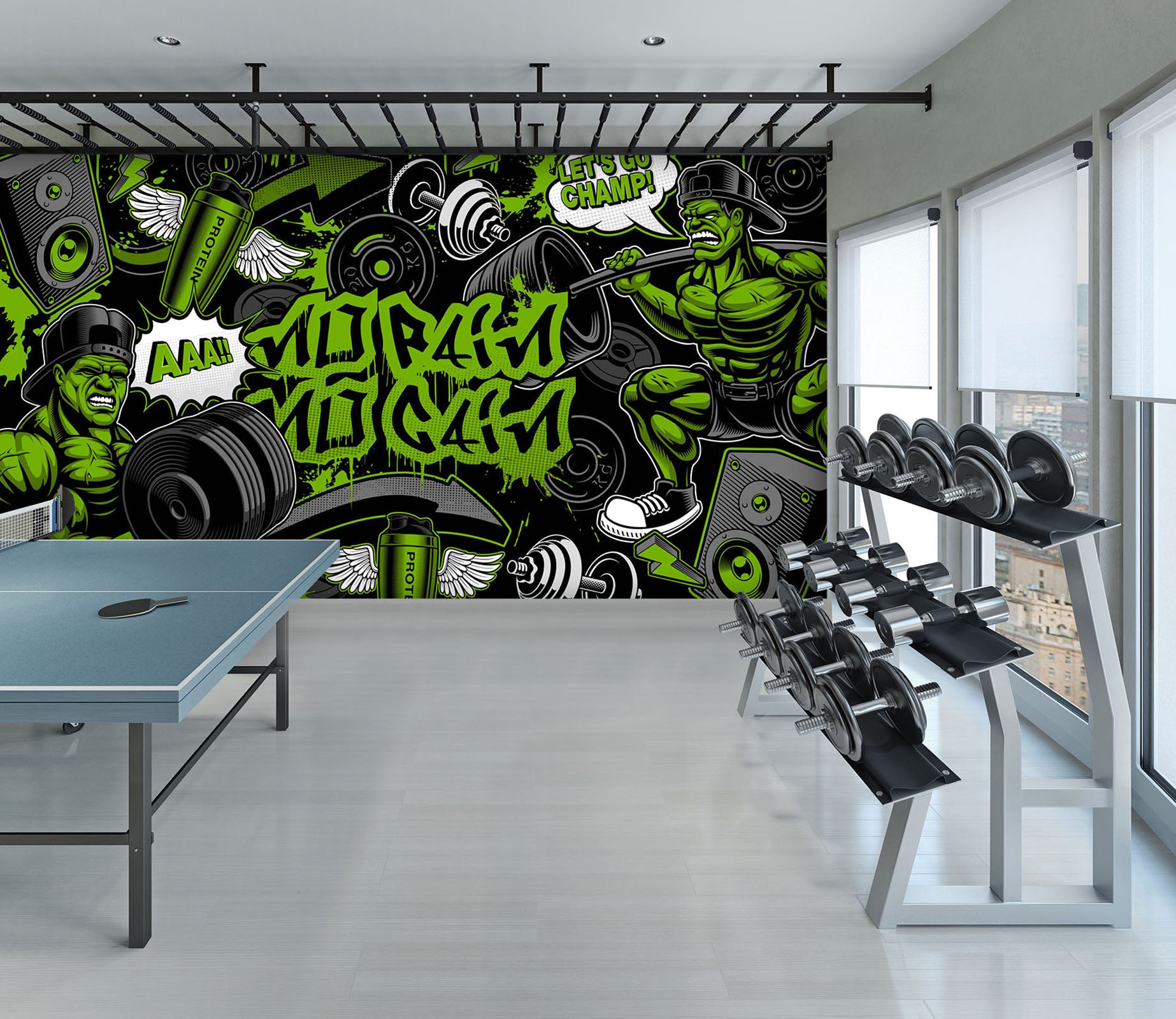 3D Dumbbell Iron Piece 108 Wall Murals Wallpaper AJ Wallpaper 2 