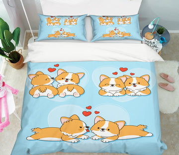 3D Corgi Dog 59067 Bed Pillowcases Quilt