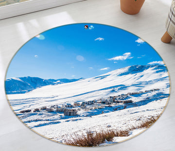 3D Snowfield 81104 Round Non Slip Rug Mat