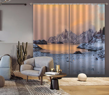 3D Snow Lake 119 Marco Carmassi Curtain Curtains Drapes Curtains AJ Creativity Home 