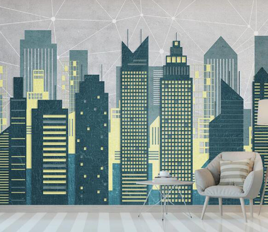 3D Building House WC1386 Wall Murals