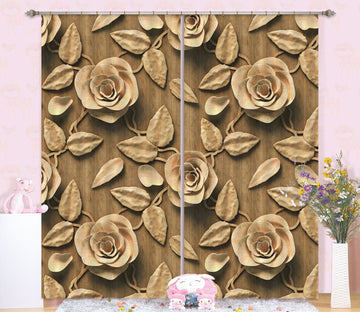 3D Earth Color Flower Leaf 59 Curtains Drapes Curtains AJ Creativity Home 