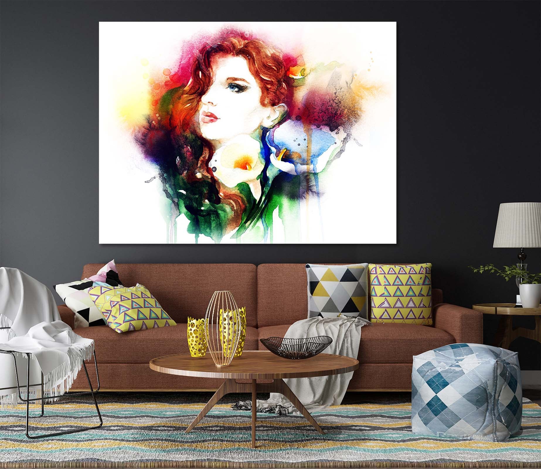 3D Redhead Woman 1011 Wall Sticker