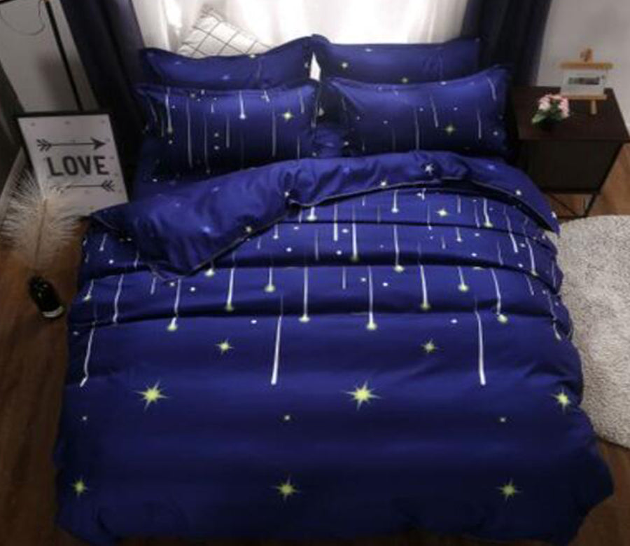 3D Dark Blue Bottom Star 4012 Bed Pillowcases Quilt