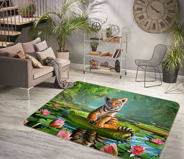 3D Tiger Lily 1002 Jerry LoFaro Rug Non Slip Rug Mat Mat AJ Creativity Home 