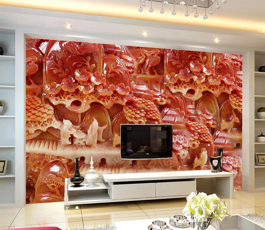 3D Ruby Carving WC679 Wall Murals