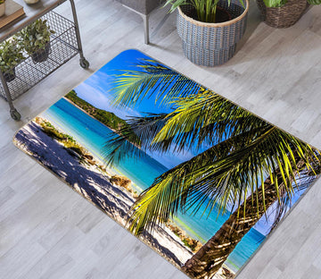 3D Seaside Coconut Tree 29210 Non Slip Rug Mat