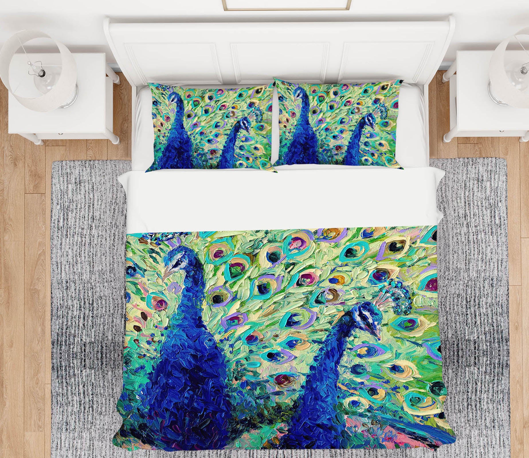 3D Two Peacocks 12144 Bed Pillowcases Quilt