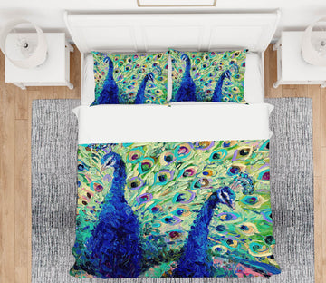 3D Two Peacocks 12144 Bed Pillowcases Quilt